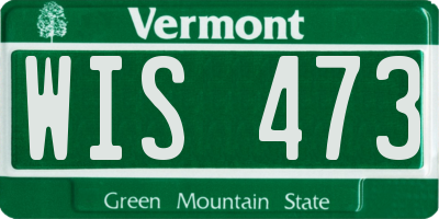 VT license plate WIS473