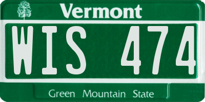 VT license plate WIS474