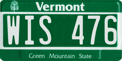 VT license plate WIS476