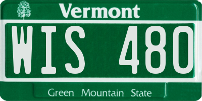 VT license plate WIS480