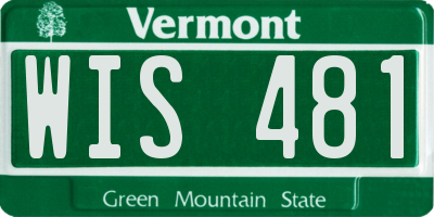 VT license plate WIS481
