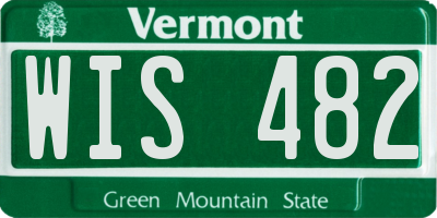 VT license plate WIS482
