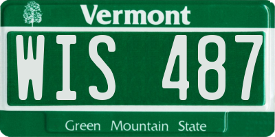 VT license plate WIS487