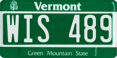 VT license plate WIS489