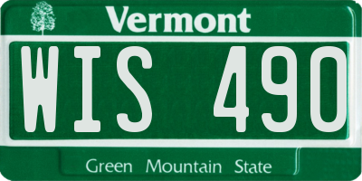 VT license plate WIS490