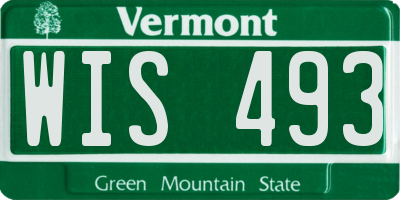 VT license plate WIS493