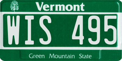 VT license plate WIS495