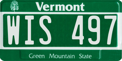 VT license plate WIS497