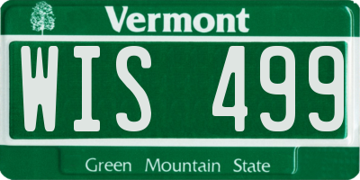 VT license plate WIS499