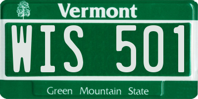 VT license plate WIS501