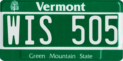 VT license plate WIS505