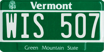 VT license plate WIS507