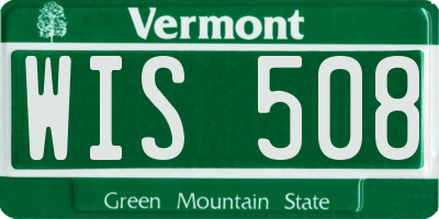 VT license plate WIS508