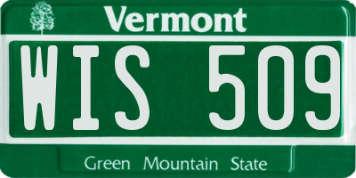 VT license plate WIS509