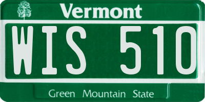 VT license plate WIS510