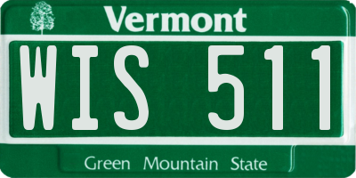 VT license plate WIS511