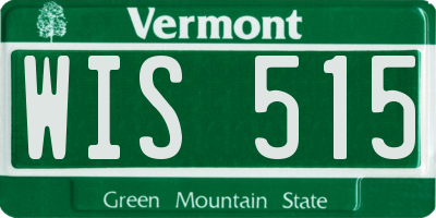 VT license plate WIS515
