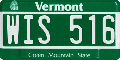 VT license plate WIS516