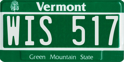 VT license plate WIS517
