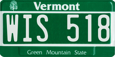 VT license plate WIS518