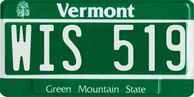 VT license plate WIS519