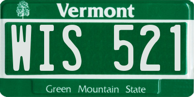 VT license plate WIS521