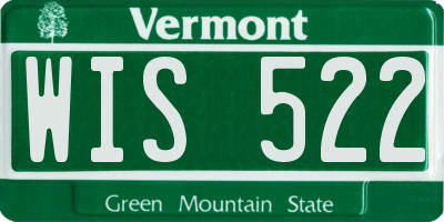 VT license plate WIS522
