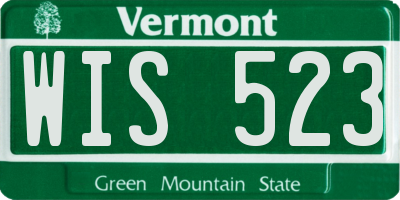 VT license plate WIS523