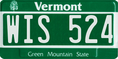 VT license plate WIS524
