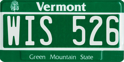 VT license plate WIS526
