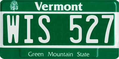 VT license plate WIS527