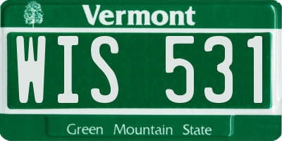 VT license plate WIS531