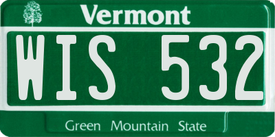 VT license plate WIS532