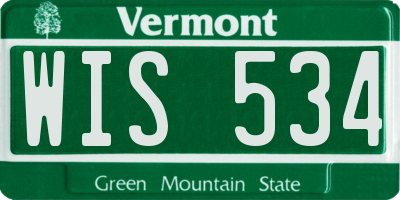 VT license plate WIS534
