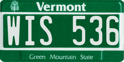 VT license plate WIS536
