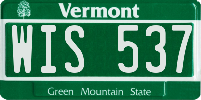 VT license plate WIS537