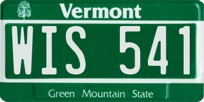 VT license plate WIS541