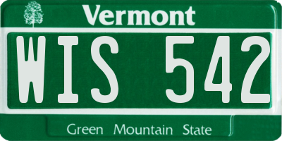 VT license plate WIS542