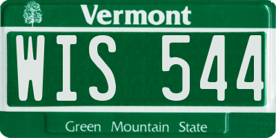 VT license plate WIS544