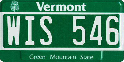 VT license plate WIS546