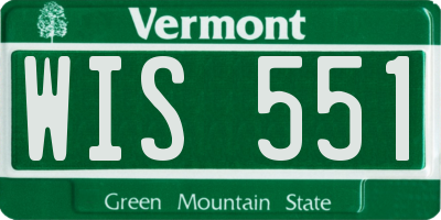 VT license plate WIS551