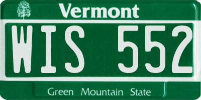 VT license plate WIS552