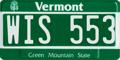 VT license plate WIS553