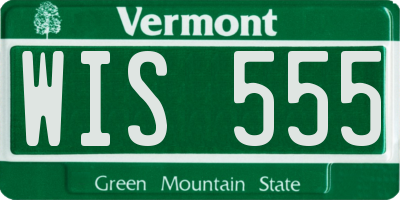 VT license plate WIS555