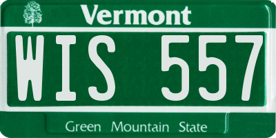 VT license plate WIS557