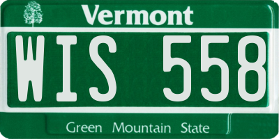 VT license plate WIS558