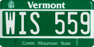 VT license plate WIS559