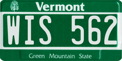 VT license plate WIS562