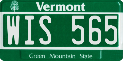 VT license plate WIS565