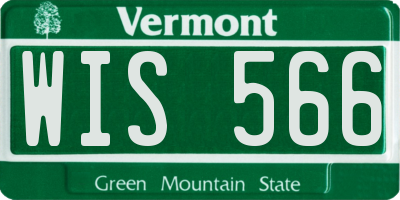 VT license plate WIS566